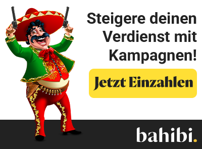 Bunt gekleidete Figur mit zwei Pistolen neben dem gelben Hinweis Jetzt einzahlen im Zusammenhang mit Was ist Wetten